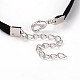 Leather Cord Brass Infinity link Bracelets BJEW-JB01952-01-3