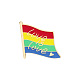 創造的な亜鉛合金のブローチ  エナメルラペルピン  鉄製バタフライクラッチまたはラバークラッチ付き  レインボー  愛という言葉の旗は愛です  カラフル  25x25mm JEWB-R015-019-1