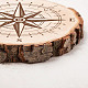 Hojas redondas de madera tallada AJEW-WH0362-002-4