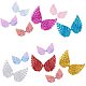 PandaHall 60pcs 2 Sizes Glitter Fabric Angel Wings Embossed 10 Colors Iridescent Wings Patches DIY Sequined Applique for Bag Clothes Hair DIY Crafts Decoration DIY-PH0026-30-6