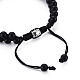 Bracelet de perles tressées en verre givré rond pour hommes femmes BJEW-S145-003-3