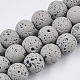 Spray Painted Natural Lava Rock Beads Strands G-N0324-B-02-1