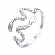 304 Stainless Steel Snake Wrap Open Cuff Ring RJEW-T023-82P-3