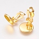 Brass Clip-on Earring Settings KK-I007-G-NF-2