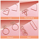 GORGECRAFT 20PCS 4 Styles Rose Gold Paper Clips Heart Shapes Diamond Love Ring Paperclips Bookmarks Planner Clips Metal Journaling Paper Clamps with Aluminum Box for Document Sorting and Decoration AJEW-GF0005-81-5