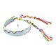 Bracelet cordon en coton tressé motif vagues FIND-PW0013-002A-1