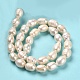 Fili di perle di perle d'acqua dolce coltivate naturali PEAR-E016-064-3