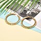 Glass Faceted Round Beads Hoop Earrings EJEW-JE04599-4