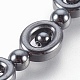 Collane di perle di ematite sintetica non magnetica NJEW-E128-02-2