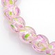 Pearlized Handmade Inner Flower Lampwork Round Beads Strands LAMP-L024-03C-2