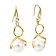 Orecchini pendenti infinito con perle di plastica e zirconi EJEW-Q770-03G-1