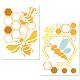 2 pièces 2 styles abeilles thème animal de compagnie en plastique évider dessin peinture pochoirs modèles ensembles DIY-WH0299-002-1