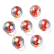 UV Plating Transparent Rainbow Iridescent Acrylic Beads OACR-F004-01E-2