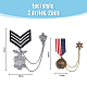 SUPERFINDINGS 2 Styles Republique Francaise Eagle Hanging Charms Lapel Pins Military Hero Medals Retro Shield Geometric Alloyl Medal Brooch Pins with Safety Chains for Women Men Coat Jacket Costume JEWB-FH0001-18-2