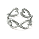 304 Stainless Steel Open Cuff Ring RJEW-L110-008P-2