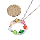 Разноцветные ожерелья с подвесками в виде колец из акрилового бисера NJEW-JN04596-02-4