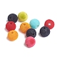 Abalorios de la bola del color mezclado flocky sólido bubblegum grueso de acrílico tallado redondo X-PL099Y-2