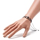 Set di bracciali con perline intrecciate in filo di nylon regolabile con perline di agata nera naturale BJEW-JB06453-7