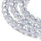Transparentes perles de verre de galvanoplastie brins GLAA-H021-01A-PL03-4