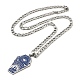 304 ожерелье с подвеской из эмали из нержавеющей стали для женщин и мужчин NJEW-G123-08P-3