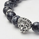 Natural Snowflake Obsidian Beaded Stretch Bracelets BJEW-P069-05AS-2