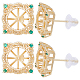 Beebeecraft 6Pcs Brass Micro Pave Cubic Zirconia Stud Earrings Settings KK-BBC0008-69A-1