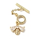 Rack Plating Brass Micro Pave Clear Cubic Zirconia Toggle Clasps X-KK-E034-35G-1