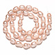 Fili ovali di perle d'acqua dolce coltivate naturali coltivate PEAR-N012-07I-2