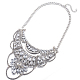 Fashion Women Jewelry Zinc Alloy Rhinestone Bib Statement Choker Collar Necklaces NJEW-BB15091-A-1