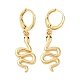 Rack Plating Brass Snake Dangle Leverback Earrings with Cubic Zirconia EJEW-D061-02G-1