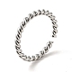 201 anello a polsino aperto da donna a forma di corda intrecciata in acciaio inossidabile RJEW-G266-40P-3