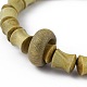 Bracelet extensible en perles de bois de santal vert pour femme BJEW-H566-11D-3