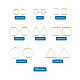 クラフトダディ真鍮リンキングリング  混合図形  ミックスカラー  300個/箱 KK-CD0001-11-8