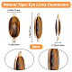 Beebeecraft 1 Box 5Pcs Oval Charms Natural Tiger Eye Links Connectors Flat Round Charms with 2 Hole for Jewelry Craft Making G-BBC0001-35C-2