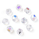 Galvanoplastie perles de verre transparentes GLAA-YWC0001-02A-5