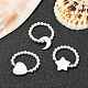 3 Uds. Conjunto de anillos elásticos con cuentas de concha y perlas naturales de 3 estilos RJEW-TA00100-2