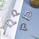 Unicraftale 8Pcs 2 Style 304 Stainless Steel Screw D-Ring Anchor Shackle Clasps STAS-UN0020-76P-3