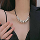 Collier pendentif en perles de nœud en alliage avec cordes cirées pour femmes NJEW-Q391-04S-2