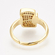 Brass Cubic Zirconia Pendants & Stud Earrings & Adjustable Rings Jewelry Sets SJEW-S043-08-3