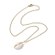 Natural Shell Pendant Necklace with 304 Stainless Cable Chains NJEW-JN04471-3