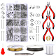 DIY Jewelry Set Kits, with Metal Jewelry Findings, Copper Jewelry Craft Wire, Tail Wire, Elastic Beading Thread, Carbon Steel Jewelry Pliers, Stainless Steel Beading Tweezers, Platinum