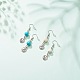 2Pair 2 Style Synthetic Turquoise & Howlite with Yin Yang Long Dangle Earrings EJEW-JE04962-03-3