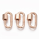 真鍮製ネジカラビナロックチャーム  ネックレス作り用  オーバル  ローズゴールド  20x11.5x2mm  ネジ:6.5x6.5mm KK-T047-08RG-1