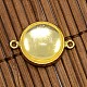 14mm Dome Clear Glass Cover and Golden Brass Cabochon Connector Setting Sets DIY-X0088-G-NR-2