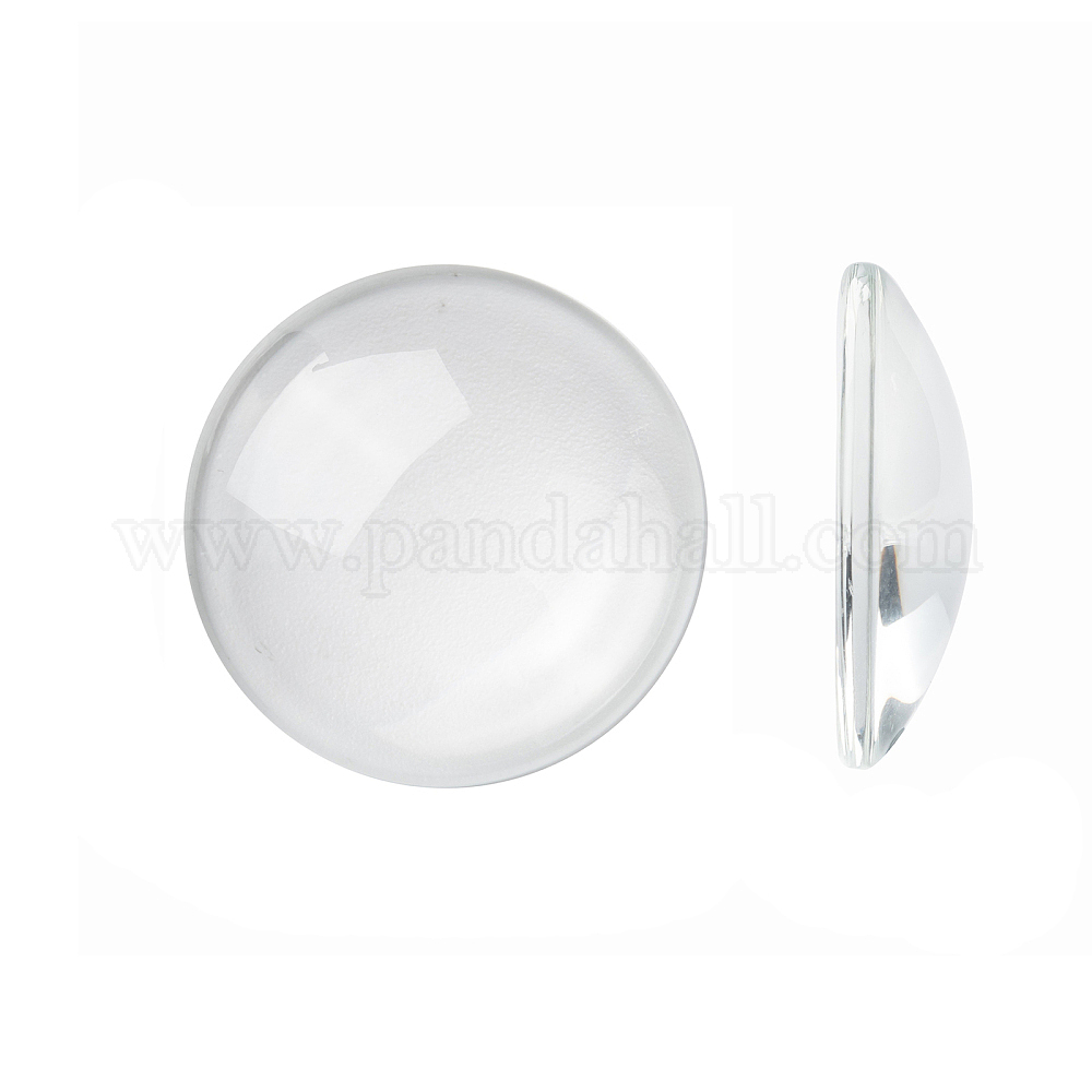 Lot de 200 cabochons ronds en verre transparent 8 mm – Dômes