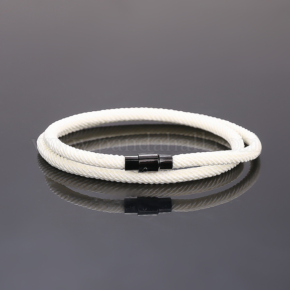 Bracelet en caoutchouc souple, en acier inoxydable, avec plaque plaquée noir, po