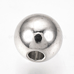 Perline di distanziatore in ottone, tondo, platino, 4mm, Foro: 1.5 mm