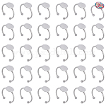 30 pieza de componentes de anillos de dedo ajustables de acero inoxidable 304, fornituras base de anillo almohadilla, plano y redondo, color acero inoxidable, nosotros tamaño 8 1/2 (18.5 mm), Bandeja: 10 mm