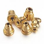 Brass Ear Nuts, Bullet Earring Backs, Golden Color, about 5mm long, 5mm wide, hole: 1mm