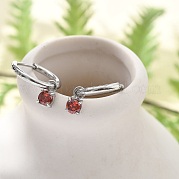 Серьги-кольца из нержавеющей стали 304 с микропаве из кубического циркония STAS-R004-02P-01